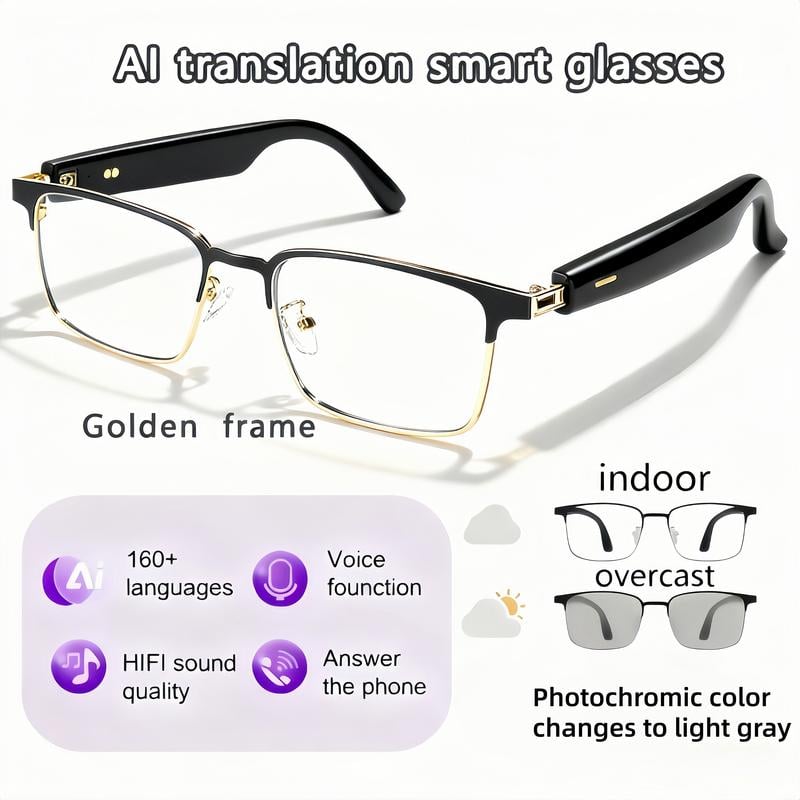 ⚡Hot Sales 49% OFF🔥High-End AI Semi-Rimless Smart Glasses 164-Language Real-Time Translation