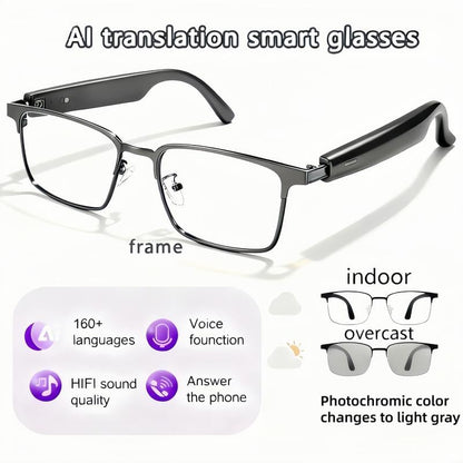 ⚡Hot Sales 49% OFF🔥High-End AI Semi-Rimless Smart Glasses 164-Language Real-Time Translation