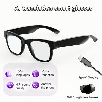 ⚡Hot Sales 49% OFF🔥High-End AI Semi-Rimless Smart Glasses 164-Language Real-Time Translation