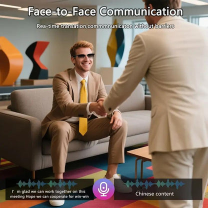 ⚡Hot Sales 49% OFF🔥High-End AI Semi-Rimless Smart Glasses 164-Language Real-Time Translation